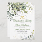 水彩ユーカリ看護学校卒業 招待状 (正面/裏面)