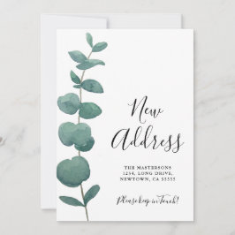 水彩ユーカリ移動告知カード 招待状