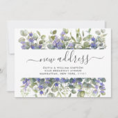 水彩ユーカリ移動告知カード 案内状 (正面)