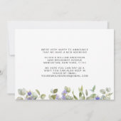 水彩ユーカリ移動告知カード 案内状 (裏面)