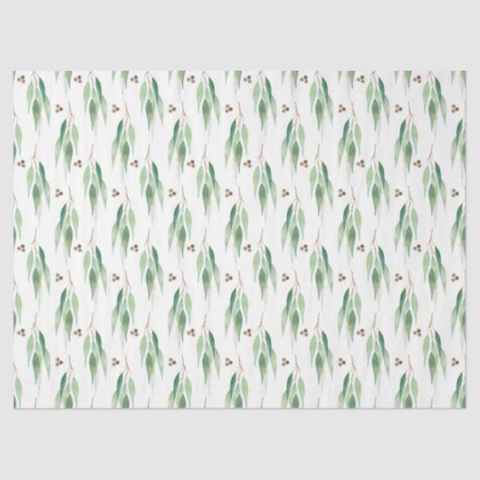 水彩ユーカリ系デザイン4 薄葉紙 (正面)