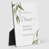 水彩ユーカリ素朴プタスブライダルシャワーイーゼル フォトプラーク (側面)