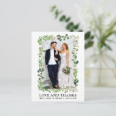 水彩ユーカリ結婚式ラブアンドサンクス ポストカード (スタンド正面)