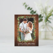 水彩ユーカリ結婚式ラブサンクスウッド ポストカード (スタンド正面)