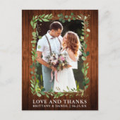 水彩ユーカリ結婚式ラブサンクスウッド ポストカード (正面)