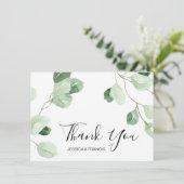 水彩ユーカリ結婚式感謝 招待状 (スタンド正面)