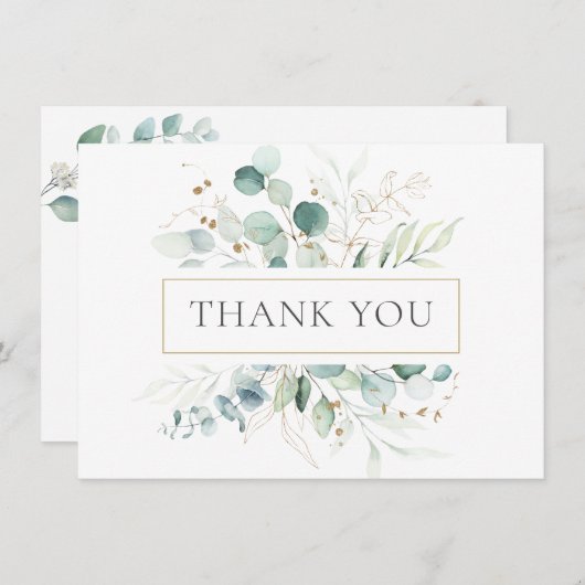 水彩ユーカリ緑ありがとう (正面/裏面)