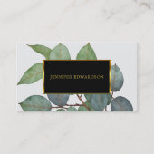 水彩ユーカリ緑プロフェッショナル 名刺 (正面)