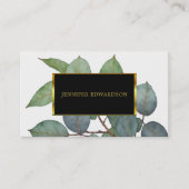 水彩ユーカリ緑プロフェッショナル 名刺 (正面)