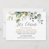 水彩ユーカリ緑化卒業パーティー 招待状 (正面)