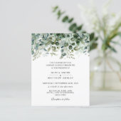 水彩ユーカリ緑結婚式招待状 (スタンド正面)