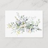 水彩ユーカリ緑色表示シャワーカード エンクロージャーカード (裏面)