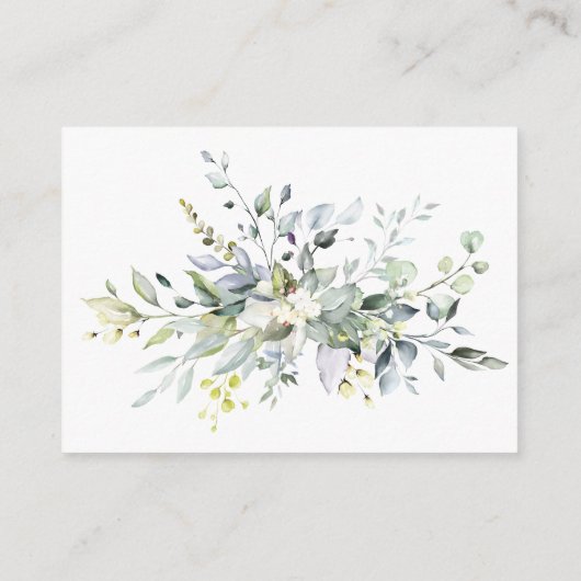 水彩ユーカリ緑色表示シャワーカード エンクロージャーカード (裏面)