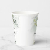 水彩ユーカリ緑金ゴールドブライダルシャワー 紙コップ (右)