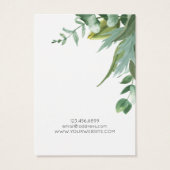 水彩ユーカリ葉ネックレス表示カード (裏面)