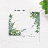 水彩ユーカリ葉ネックレス表示カード (デスク)