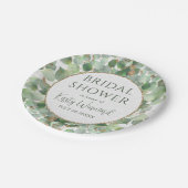 水彩ユーカリ葉ブライダルシャワー ペーパープレート (アングル)