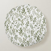 水彩ユーカリ葉図   ラウンドクッション (裏面)