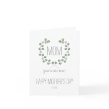 水彩ユーカリ葉枠 |母の日