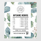 水彩ユーカリ開幕時間 ウィンドウサイン (シート)