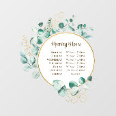 水彩ユーカリ開館時間ウィンドウにしがみつく ウィンドウサイン (シート)