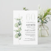 水彩ユーカリ60thバースデーパーティー 招待状 (スタンド正面)