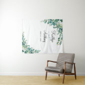 水彩ユーカリ ウェディング フォトブース タペストリー (インサイチュ(横))