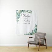 水彩ユーカリ ウェディング フォトブース タペストリー (インサイチュ)