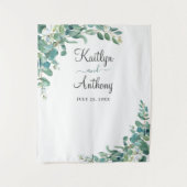 水彩ユーカリ ウェディング フォトブース タペストリー (正面)