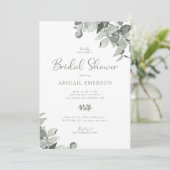 水彩ユーカリ ウェディング ブライダルシャワー 招待状 (スタンド正面)