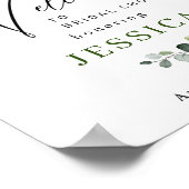 水彩ユーカリ ウェルカムサイン 結婚式前のおもてなし ポスター (角)