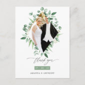 水彩ユーカリ ウッドランドグリーン サンキュー ポストカード (正面)