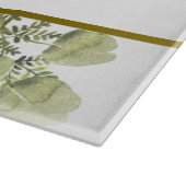 水彩ユーカリ&グリーンリー |モノグラム カッティングボード (角)