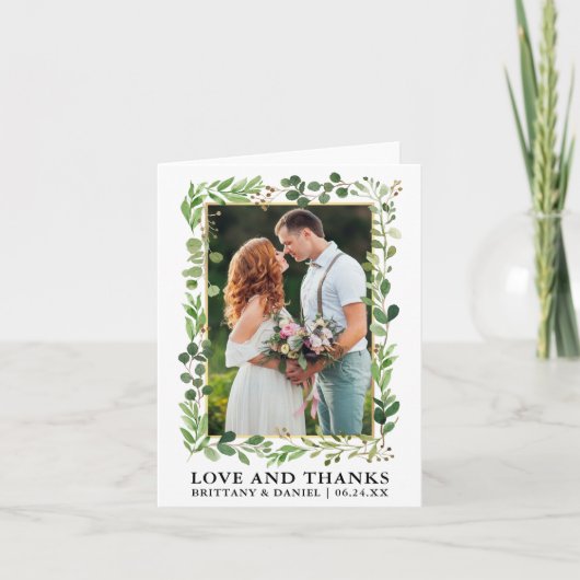 水彩ユーカリ ゴールド ラブ サンクス ノート (正面)