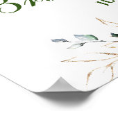 水彩ユーカリ ブライダルシャワー ウェルカムサイン ポスター (角)