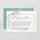 水彩ユーカリ ブライダルシャワー ディスプレイ シャワー エンクロージャーカード (正面/裏面)