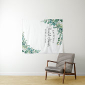 水彩ユーカリ ブライダルシャワー フォトブース タペストリー (インサイチュ(横))