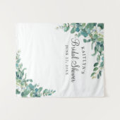 水彩ユーカリ ブライダルシャワー フォトブース タペストリー (正面(横))