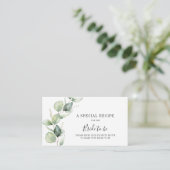 水彩ユーカリ ブライダルシャワー レシピ エンクロージャーカード (スタンド正面)