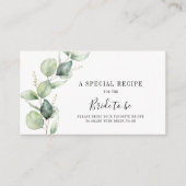 水彩ユーカリ ブライダルシャワー レシピ エンクロージャーカード (正面)