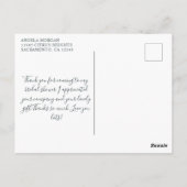 水彩ユーカリ ブライダルシャワー 感謝 ポストカード (裏面)
