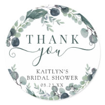 水彩ユーカリ ブライダルシャワー 感謝