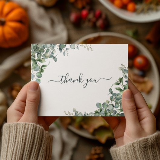 水彩ユーカリ ベイビーシャワー 感謝カード ポストカード