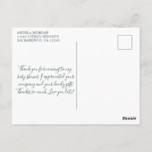 水彩ユーカリ ベイビーシャワー 感謝カード ポストカード (裏面)