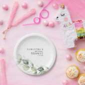 水彩ユーカリ ミニマル ブライダルシャワー ペーパープレート (パーティー)