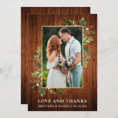 水彩ユーカリ·ラブ·アン感謝していド·ウッ結婚ドズ サンキューカード (正面/裏面)
