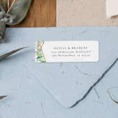 水彩ユーカリ&金ゴールド幾何学模様 ラベル