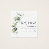 水彩ユーカリQRコードの結婚ウェブサイトRSVP (正面)