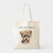 水彩ヨークシャーテリアガールI愛するヨークシャーテリア トートバッグ (正面)