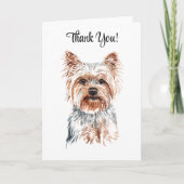 水彩ヨークシャーテリア サンキューカード (正面)